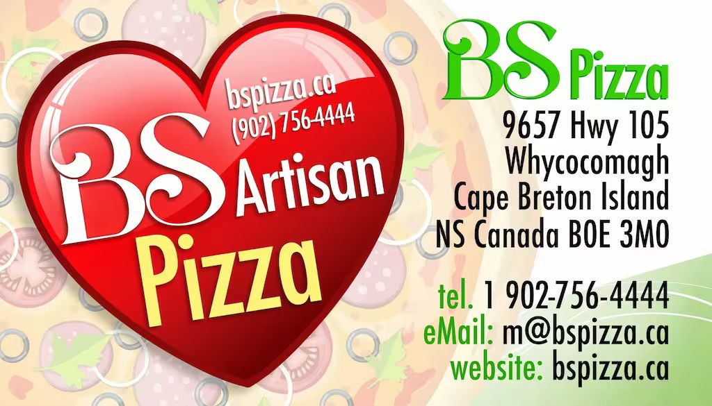 BS Pizza business card
