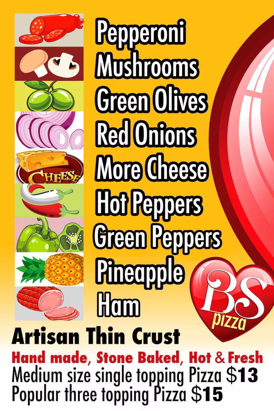 BS Pizza menu 1